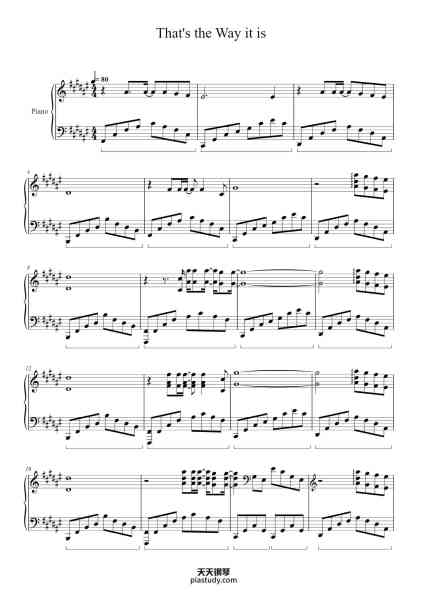 “That's the Way it is”钢琴谱-Composer : Daniel Lanois-免费下载-天天钢琴