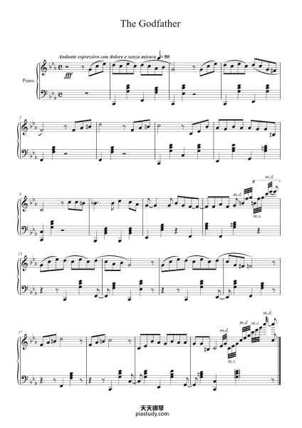 “The Godfather”钢琴谱-Nino Rota-免费下载-天天钢琴