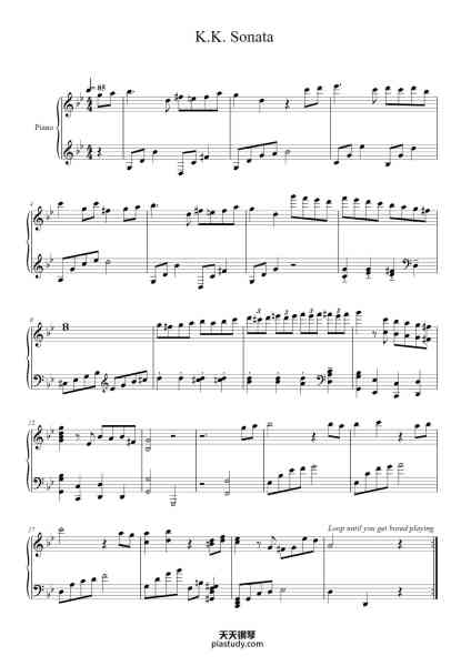 “K.K. Sonata”钢琴谱-Gladcher-免费下载-天天钢琴