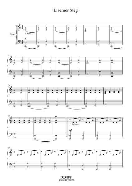 “Eiserner Steg”钢琴谱-Philipp Poisel-免费下载-天天钢琴