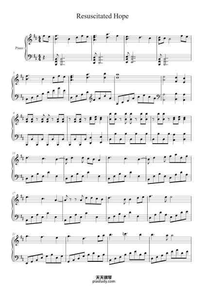 “Resuscitated Hope”钢琴谱-坂部剛-免费下载-天天钢琴