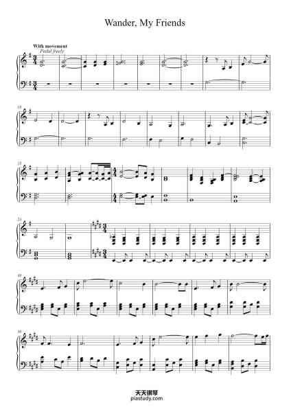 “Wander, My Friends”钢琴谱-Original themes by Bear McCreary-免费下载-天天钢琴