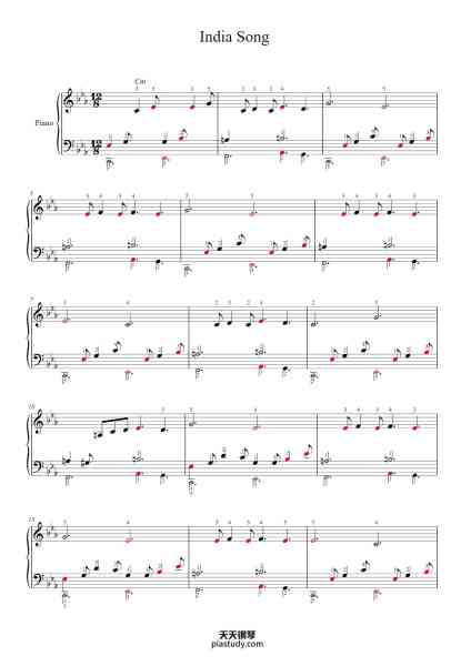 “India Song”钢琴谱-Carlos d'Alessio-免费下载-天天钢琴