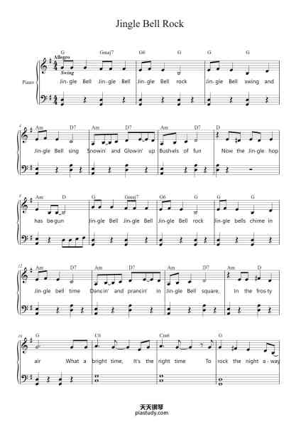 “Jingle Bell Rock”钢琴谱-Werning Dalky-免费下载-天天钢琴