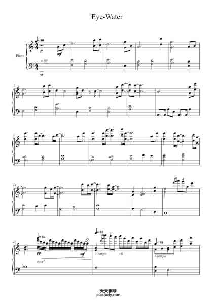 “Eye-Water”钢琴谱-Hiroyuki Sawano-免费下载-天天钢琴