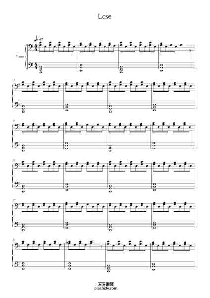 “Lose”钢琴谱-Niki arr. Andrew Choi-免费下载-天天钢琴