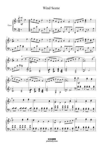 “Wind Scene”钢琴谱-Yasunori Mitsuda-免费下载-天天钢琴