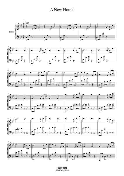 “A New Home”钢琴谱-Dustin O'Halloran-免费下载-天天钢琴