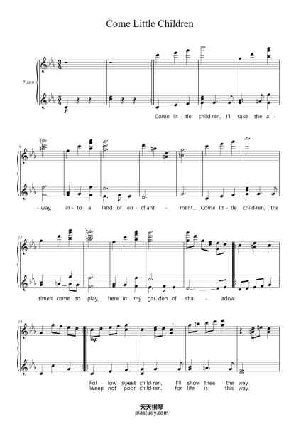 “Come Little Children”钢琴谱-James Horner-免费下载-天天钢琴
