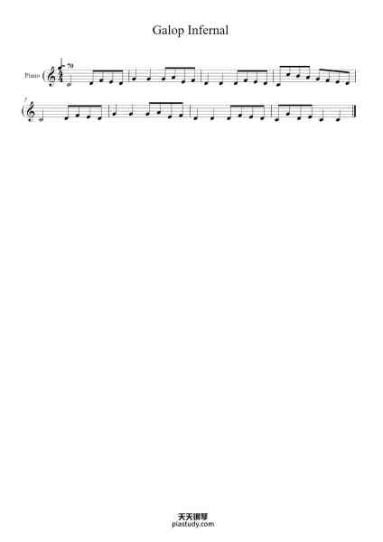 “Orpheus in the Underworld, Galop Infernal”钢琴谱--免费下载-天天钢琴