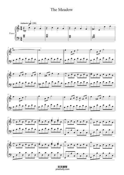 “The Meadow”钢琴谱-Alexandre Desplat Arr: Karim Younis-免费下载-天天钢琴