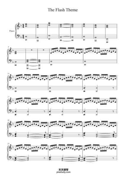 “The Flash Theme”钢琴谱-blake neely arr. mark anderson-免费下载-天天钢琴