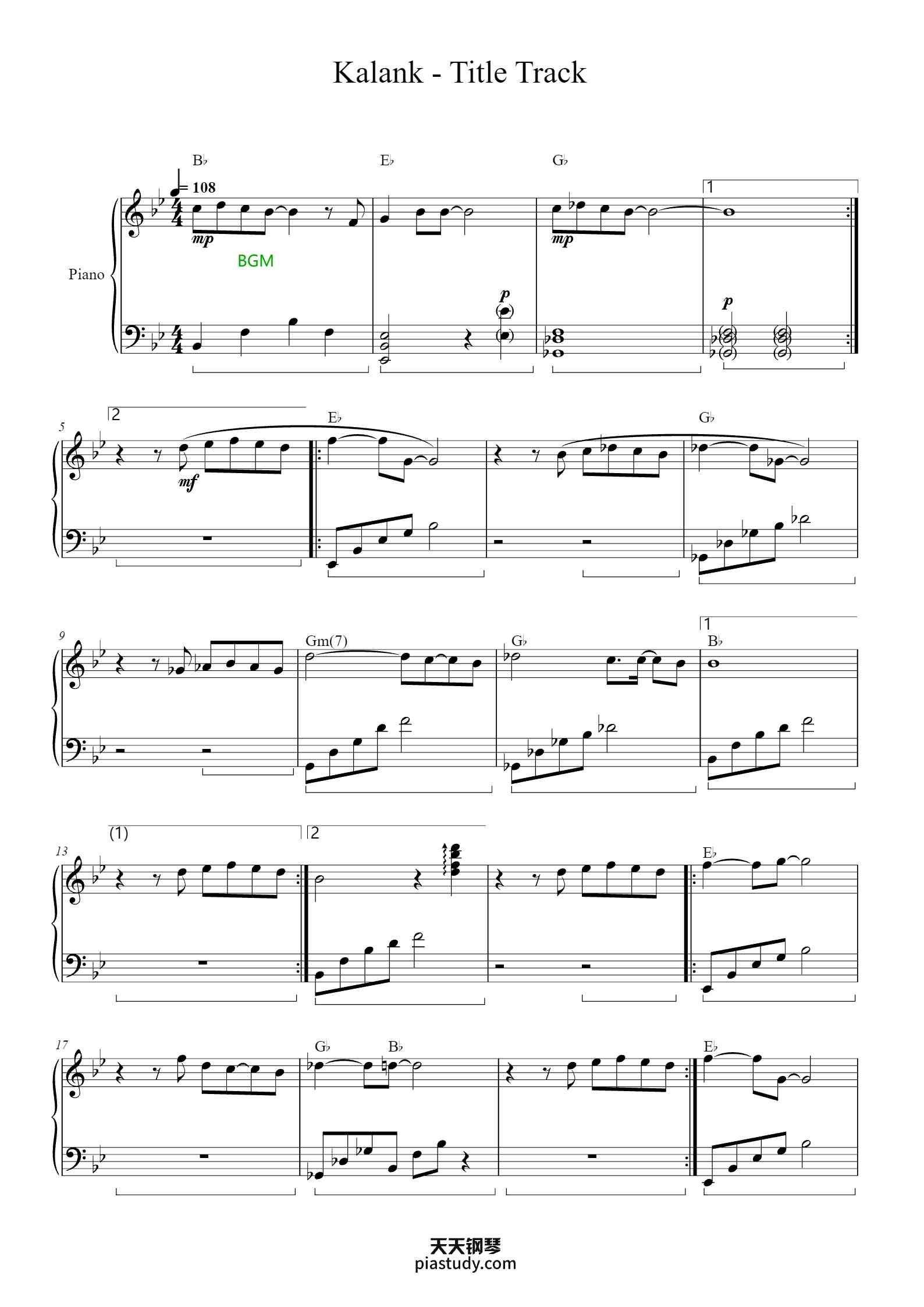 kalank-title-track-piano-sheet-music-by-composer-pritam-arranged