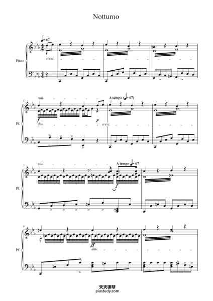 “Notturno”钢琴谱-Marco Bannoni-免费下载-天天钢琴