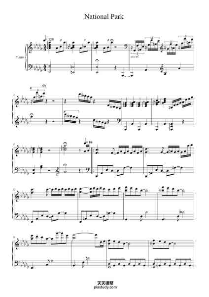 “National Park”钢琴谱-Arranged by Kellen Vu-免费下载-天天钢琴