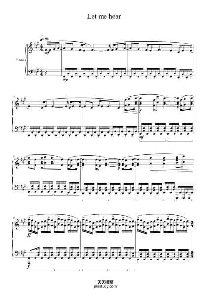 “Let me hear”钢琴谱-Original artists: Fear, and Loathing in Las Vegas Arranged by F.B. Piano Anime Transcribed by Kevin Tran-免费下载-天天钢琴