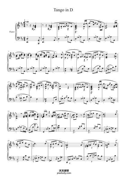 “Tango in D”钢琴谱-Isaac Albeniz
-免费下载-天天钢琴