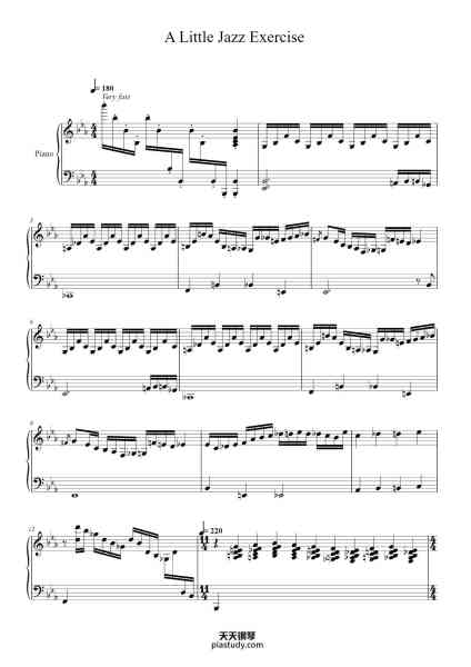 “A Little Jazz Exercise”钢琴谱-Oscar Peterson-免费下载-天天钢琴