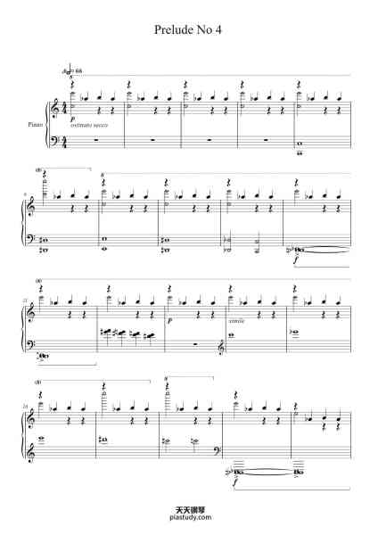 “Prelude No 4”钢琴谱-Dawid Ambrożewicz-免费下载-天天钢琴
