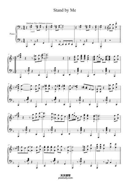 “Stand by Me”钢琴谱-Lieber/Stoller/King-免费下载-天天钢琴