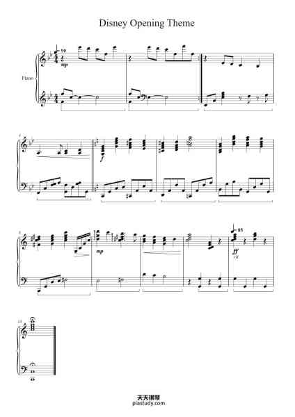 “Disney Opening Theme”钢琴谱-As played by "Our Little Pianist"-免费下载-天天钢琴