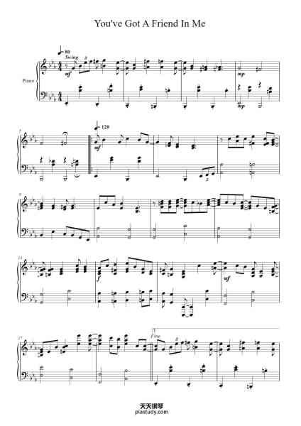 “You've Got A Friend In Me”钢琴谱-Written by Randy Newman-免费下载-天天钢琴