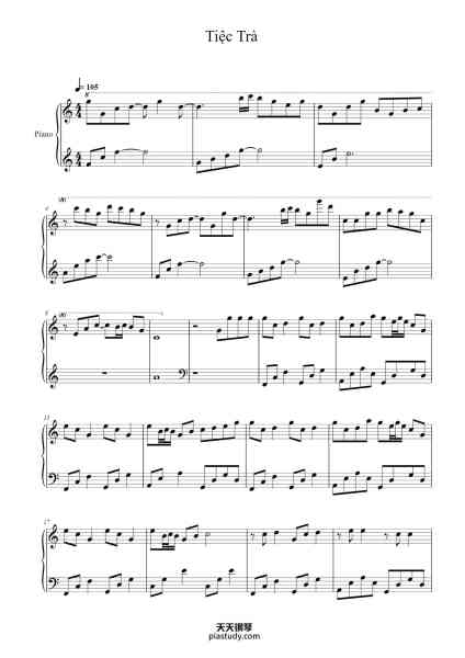 “Tiệc Trà”钢琴谱-Piano arranged by Hoài Nam-免费下载-天天钢琴