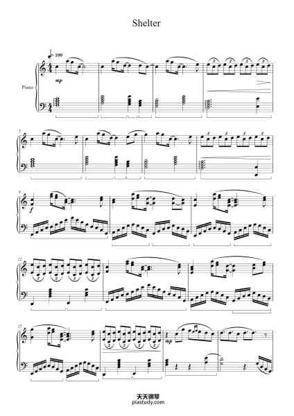 “Shelter”钢琴谱-Porter Robinson and Madeon arr. Kevin Lige-免费下载-天天钢琴