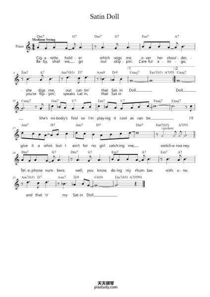 “Satin Doll”钢琴谱-Duke Ellington,
 Billy Strayhorn,
 Johnny Mercer-免费下载-天天钢琴