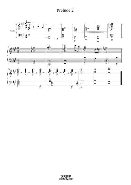 “Prelude 2”钢琴谱--免费下载-天天钢琴