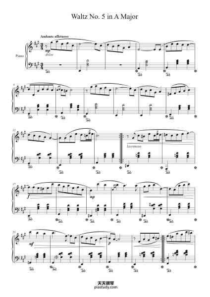 “Waltz No. 5 in A Major”钢琴谱-Cameron McCracken-免费下载-天天钢琴