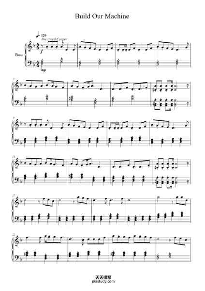 “Build Our Machine”钢琴谱-Transcribed by: Dylan Hakim-免费下载-天天钢琴