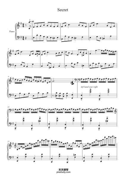 “Secret”钢琴谱-Jay Chou arr. Lee-Daniel Tran-免费下载-天天钢琴