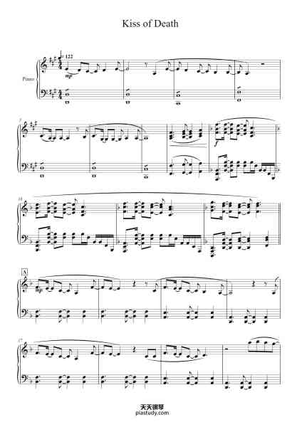 “Kiss of Death”钢琴谱-Nakashima Mika (中島 美嘉) arr. by HalcyonMusic Edited by Terra-Fox-免费下载-天天钢琴
