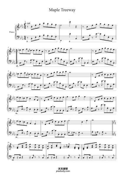 “Maple Treeway”钢琴谱-Composed by: Asuka Hayazaki-免费下载-天天钢琴
