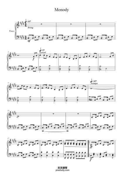 “Monody”钢琴谱-TheFatRat (ft. Laura Brehm) - Arr. Desion-免费下载-天天钢琴