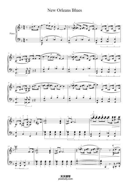 “New Orleans Blues”钢琴谱-William Gillock-免费下载-天天钢琴