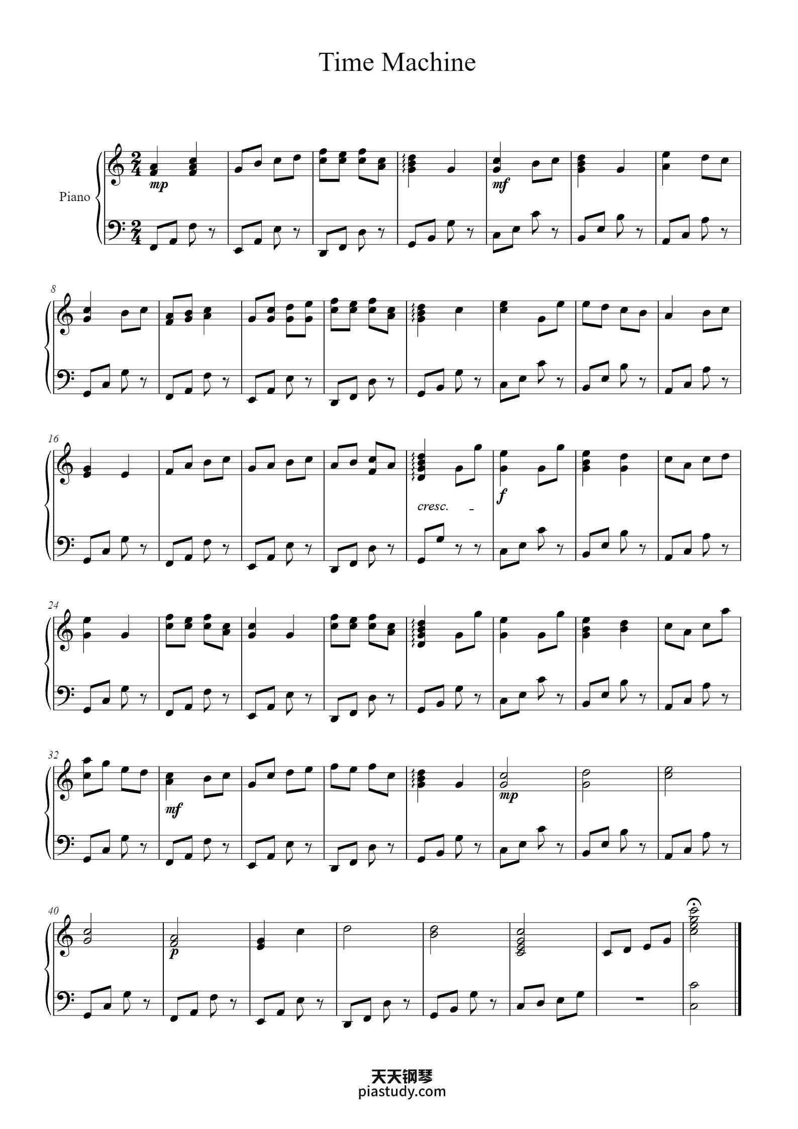 'Time Machine' - Piano Sheet Music By Jun | TOPiano