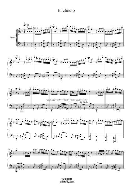 “El Choclo”钢琴谱-Musica de Angel Villoldo-免费下载-天天钢琴