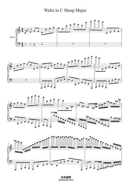 “Waltz in C Sharp Major”钢琴谱--免费下载-天天钢琴