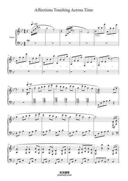 “Affections Touching Across Time [To Love's End]”钢琴谱-Original Composition by Kaoru Wada-免费下载-天天钢琴