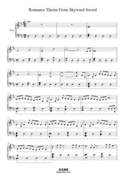 “Romance Theme From Skyward Sword”钢琴谱-Takeshi Hama-免费下载-天天钢琴