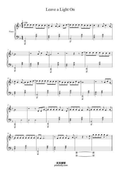 “Leave a Light On”钢琴谱-Tom Walker-免费下载-天天钢琴
