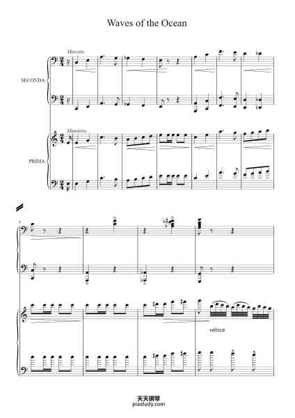 “Waves of the Ocean; Galop”钢琴谱-Charles D. Blake -免费下载-天天钢琴