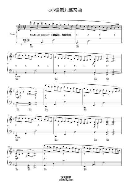 “d小调第九练习曲【超好听】”钢琴谱-罗伯特·D.范达尔-免费下载-天天钢琴