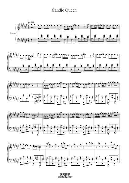 “Candle Queen”钢琴谱-GHOST and Lauren Estes
Gumi English
Arranged by: Louillan-免费下载-天天钢琴