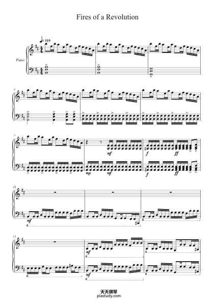 “Fires of a Revolution”钢琴谱-Lionel Yu (MusicalBasics)-免费下载-天天钢琴
