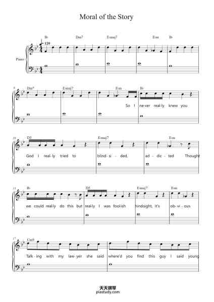 “Moral of the Story”钢琴谱-arr.  Verona-免费下载-天天钢琴