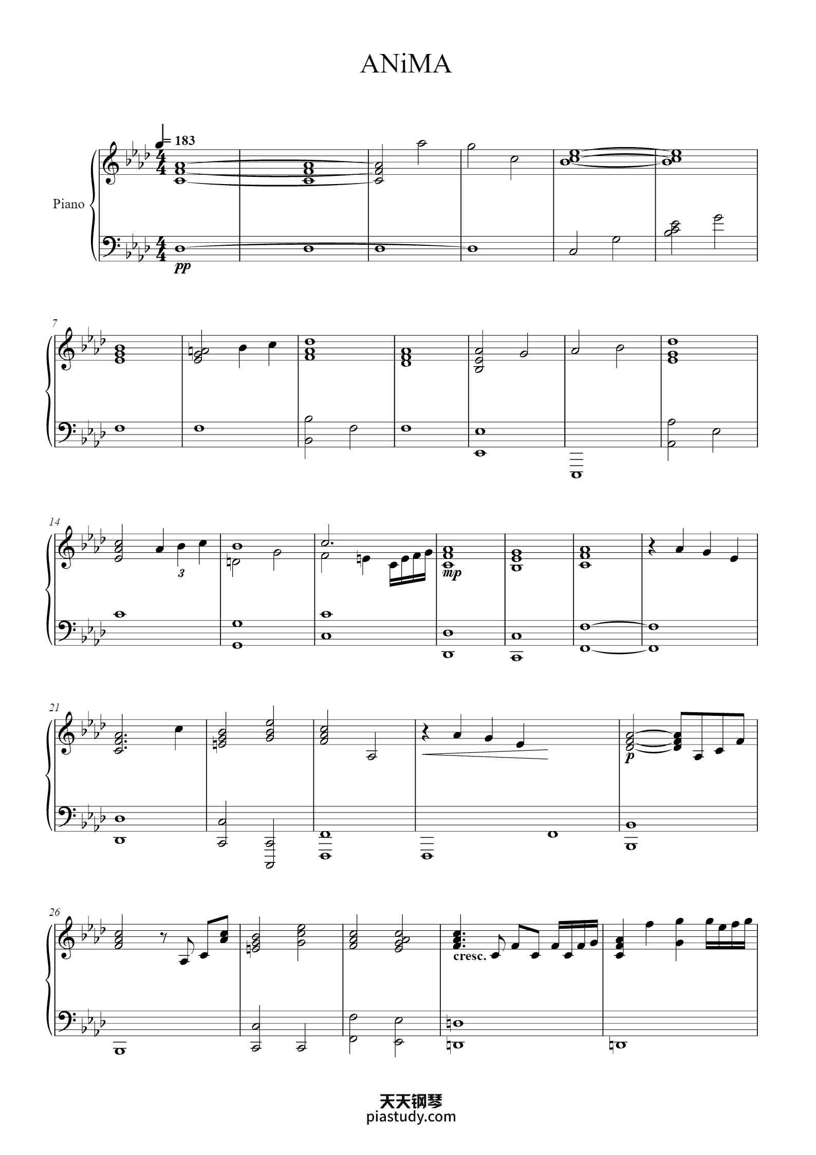 'ANiMA (Full Ver.)' - Piano Sheet Music By Deemo | TOPiano