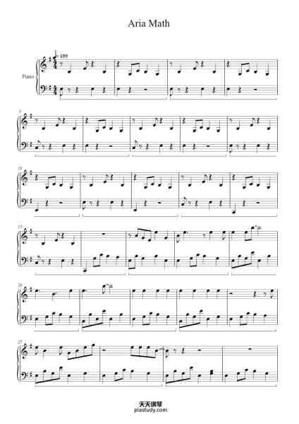 “Aria Math”钢琴谱-Cian Sweeney-免费下载-天天钢琴